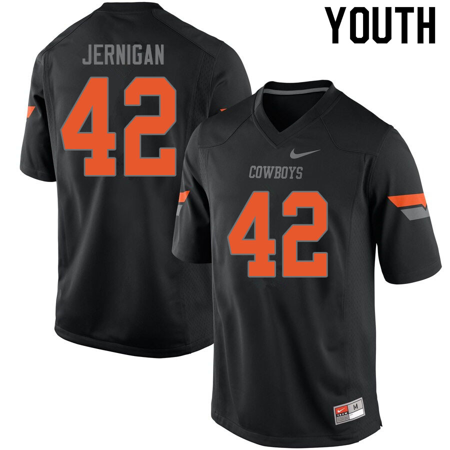 Youth #42 Jayden Jernigan Oklahoma State Cowboys College Football Jerseys Sale-Black - Click Image to Close